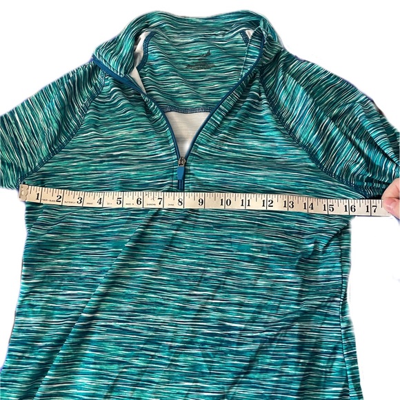 EXERTEK ATHLETIC HALF ZIP STRIPED/HEATHERED PULLOVER WITH THUMB HOLE - Picture 3 of 7